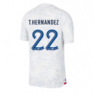 Francuska Theo Hernandez #22 Koszulka Wyjazdowa MŚ 2022 Krótki Rękaw