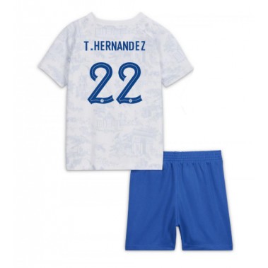 Francuska Theo Hernandez #22 Koszulka Wyjazdowa dzieci MŚ 2022 Krótki Rękaw (+ krótkie spodenki)