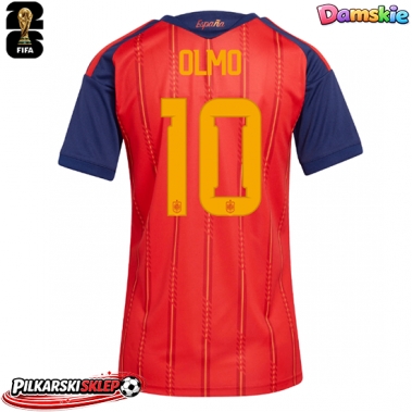 Hiszpania Dani Olmo #10 Koszulka Podstawowa damskie MŚ 2026 Krótki Rękaw