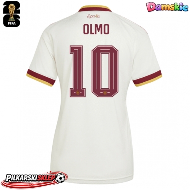 Hiszpania Dani Olmo #10 Koszulka Wyjazdowa damskie MŚ 2026 Krótki Rękaw