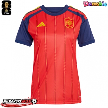 Hiszpania Koszulka Podstawowa damskie MŚ 2026 Krótki Rękaw