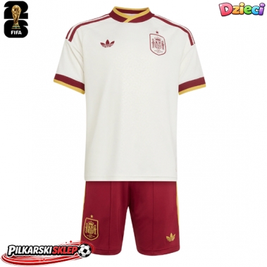 Hiszpania Koszulka Wyjazdowa dzieci MŚ 2026 Krótki Rękaw (+ krótkie spodenki)