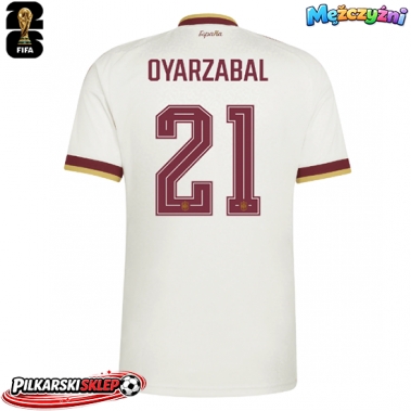 Hiszpania Mikel Oyarzabal #21 Koszulka Wyjazdowa MŚ 2026 Krótki Rękaw