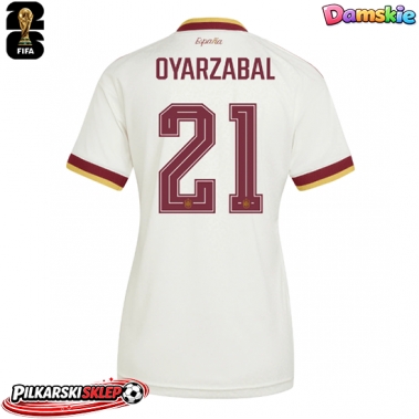 Hiszpania Mikel Oyarzabal #21 Koszulka Wyjazdowa damskie MŚ 2026 Krótki Rękaw