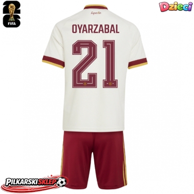 Hiszpania Mikel Oyarzabal #21 Koszulka Wyjazdowa dzieci MŚ 2026 Krótki Rękaw (+ krótkie spodenki)