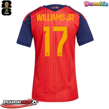 Hiszpania Nico Williams #17 Koszulka Podstawowa damskie MŚ 2026 Krótki Rękaw