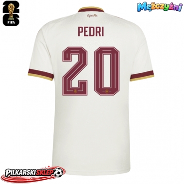 Hiszpania Pedri Gonzalez #20 Koszulka Wyjazdowa MŚ 2026 Krótki Rękaw