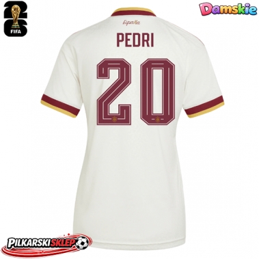 Hiszpania Pedri Gonzalez #20 Koszulka Wyjazdowa damskie MŚ 2026 Krótki Rękaw