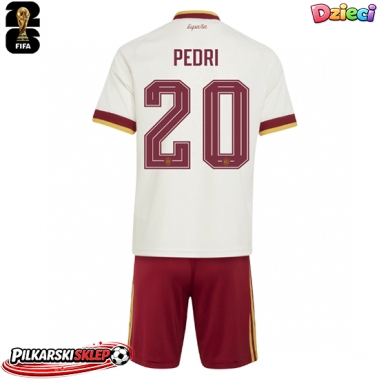 Hiszpania Pedri Gonzalez #20 Koszulka Wyjazdowa dzieci MŚ 2026 Krótki Rękaw (+ krótkie spodenki)