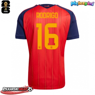 Hiszpania Rodri Hernandez #16 Koszulka Podstawowa MŚ 2026 Krótki Rękaw