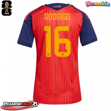 Hiszpania Rodri Hernandez #16 Koszulka Podstawowa damskie MŚ 2026 Krótki Rękaw