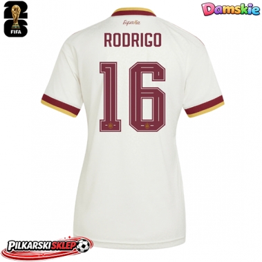 Hiszpania Rodri Hernandez #16 Koszulka Wyjazdowa damskie MŚ 2026 Krótki Rękaw