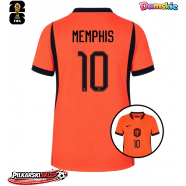 Holandia Memphis Depay #10 Koszulka Podstawowa damskie MŚ 2026 Krótki Rękaw