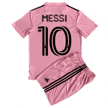 Inter Miami Lionel Messi #10 Koszulka Podstawowa dzieci 2023-24 Krótki Rękaw (+ krótkie spodenki)
