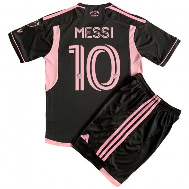 Inter Miami Lionel Messi #10 Koszulka Wyjazdowa dzieci 2023-24 Krótki Rękaw (+ krótkie spodenki)