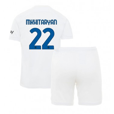 Inter Milan Henrikh Mkhitaryan #22 Koszulka Wyjazdowa dzieci 2023-24 Krótki Rękaw (+ krótkie spodenki)