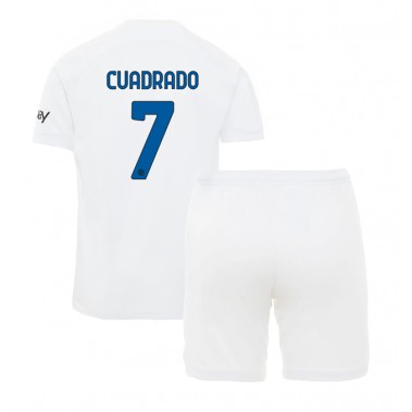 Inter Milan Juan Cuadrado #7 Koszulka Wyjazdowa dzieci 2023-24 Krótki Rękaw (+ krótkie spodenki)