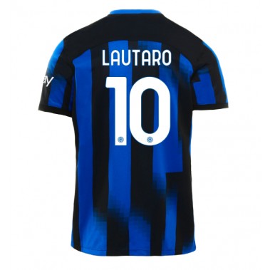 Inter Milan Lautaro Martinez #10 Koszulka Podstawowa 2023-24 Krótki Rękaw