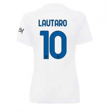 Inter Milan Lautaro Martinez #10 Koszulka Wyjazdowa damskie 2023-24 Krótki Rękaw
