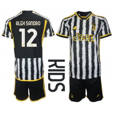 Juventus Alex Sandro #12 Koszulka Podstawowa dzieci 2023-24 Krótki Rękaw (+ krótkie spodenki)