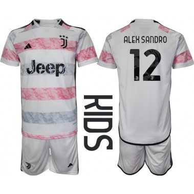 Juventus Alex Sandro #12 Koszulka Wyjazdowa dzieci 2023-24 Krótki Rękaw (+ krótkie spodenki)