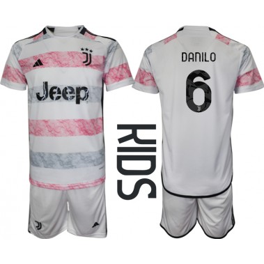Juventus Danilo Luiz #6 Koszulka Wyjazdowa dzieci 2023-24 Krótki Rękaw (+ krótkie spodenki)