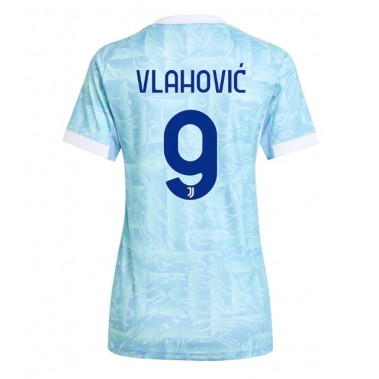 Juventus Dusan Vlahovic #9 Koszulka Wyjazdowa damskie 2025-26 Krótki Rękaw
