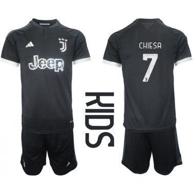 Juventus Federico Chiesa #7 Koszulka Trzecia dzieci 2023-24 Krótki Rękaw (+ krótkie spodenki)