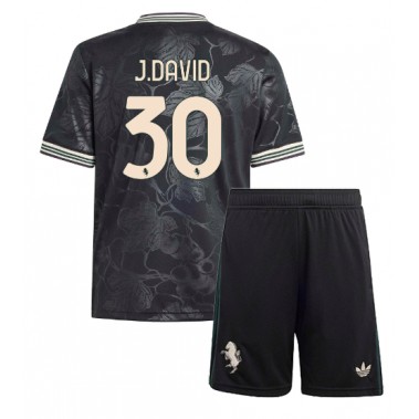 Juventus Jonathan David #30 Koszulka Trzecia dzieci 2025-26 Krótki Rękaw (+ krótkie spodenki)