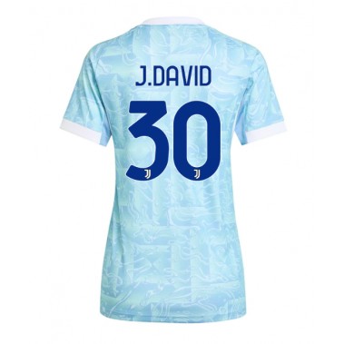 Juventus Jonathan David #30 Koszulka Wyjazdowa damskie 2025-26 Krótki Rękaw