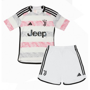 Juventus Koszulka Wyjazdowa dzieci 2023-24 Krótki Rękaw (+ krótkie spodenki)