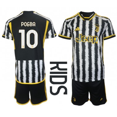 Juventus Paul Pogba #10 Koszulka Podstawowa dzieci 2023-24 Krótki Rękaw (+ krótkie spodenki)