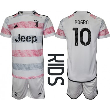 Juventus Paul Pogba #10 Koszulka Wyjazdowa dzieci 2023-24 Krótki Rękaw (+ krótkie spodenki)