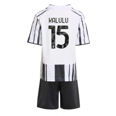 Juventus Pierre Kalulu #15 Koszulka Podstawowa dzieci 2025-26 Krótki Rękaw (+ krótkie spodenki)