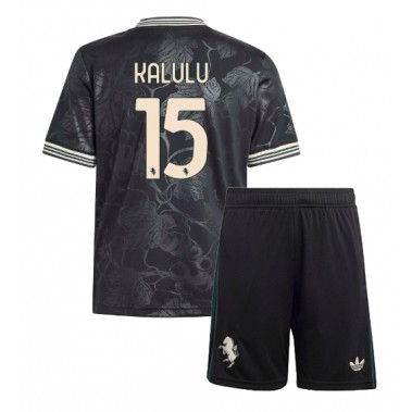 Juventus Pierre Kalulu #15 Koszulka Trzecia dzieci 2025-26 Krótki Rękaw (+ krótkie spodenki)