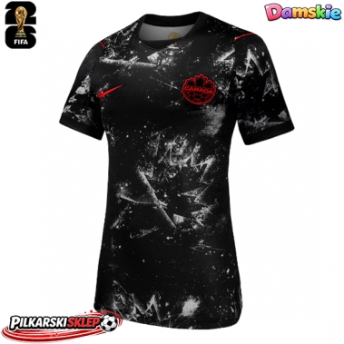 Kanada Koszulka Wyjazdowa damskie MŚ 2026 Krótki Rękaw