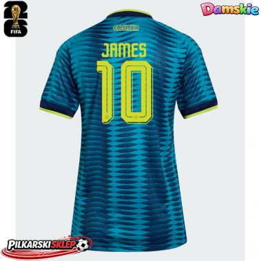 Kolumbia James Rodriguez #10 Koszulka Wyjazdowa damskie MŚ 2026 Krótki Rękaw