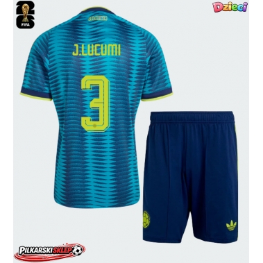 Kolumbia Jhon Lucumi #3 Koszulka Wyjazdowa dzieci MŚ 2026 Krótki Rękaw (+ krótkie spodenki)