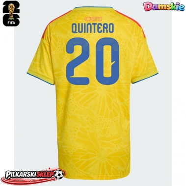 Kolumbia Juan Fernando Quintero #20 Koszulka Podstawowa damskie MŚ 2026 Krótki Rękaw