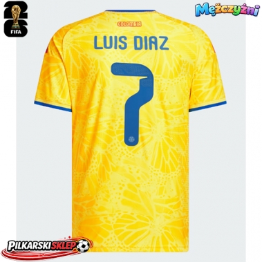 Kolumbia Luis Diaz #7 Koszulka Podstawowa MŚ 2026 Krótki Rękaw