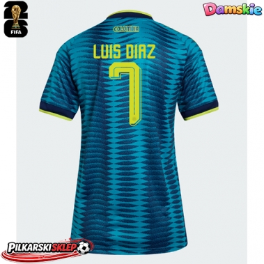 Kolumbia Luis Diaz #7 Koszulka Wyjazdowa damskie MŚ 2026 Krótki Rękaw