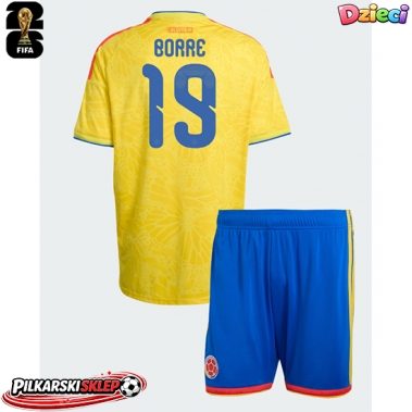 Kolumbia Rafael Santos Borre #19 Koszulka Podstawowa dzieci MŚ 2026 Krótki Rękaw (+ krótkie spodenki)