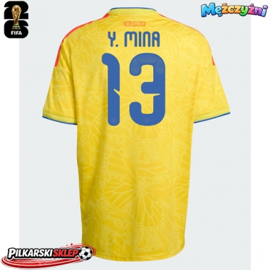 Kolumbia Yerry Mina #13 Koszulka Podstawowa MŚ 2026 Krótki Rękaw