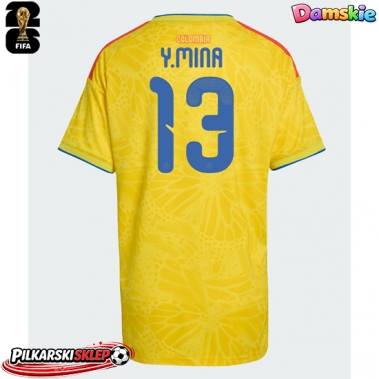 Kolumbia Yerry Mina #13 Koszulka Podstawowa damskie MŚ 2026 Krótki Rękaw