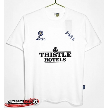 Leeds United 1995-996 Retro Home Men Shirt Men Krótki Rękaw