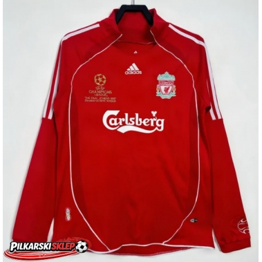 Liverpool 2006-2008 Champions League Koszulka Retro Podstawowa Długi Rękaw