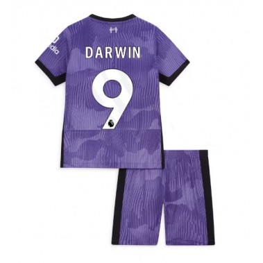 Liverpool Darwin Nunez #9 Koszulka Trzecia dzieci 2023-24 Krótki Rękaw (+ krótkie spodenki)