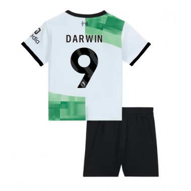 Liverpool Darwin Nunez #9 Koszulka Wyjazdowa dzieci 2023-24 Krótki Rękaw (+ krótkie spodenki)