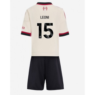 Liverpool Giovanni Leoni #15 Koszulka Wyjazdowa dzieci 2025-26 Krótki Rękaw (+ krótkie spodenki)
