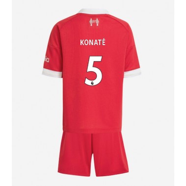 Liverpool Ibrahima Konate #5 Koszulka Podstawowa dzieci 2025-26 Krótki Rękaw (+ krótkie spodenki)